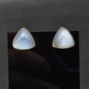 Swank Blue Moon Glow Triangle Cufflinks Vintage